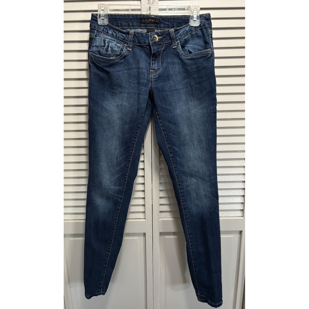 Southpole Skinny Denim Jeans Womens Size 7 Y2K Dark Low Rise Logo